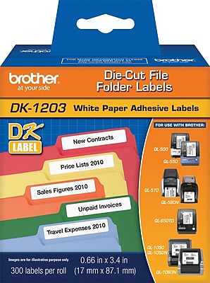 2/3 x 3-7/16; 17mm87mm BPA Free! 1 Roll; 300 Labels per Roll of HouseLabels Compatible with Brother DK-1203 Address Labels 